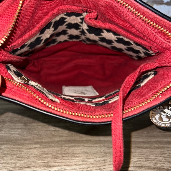 Spartina 449 Daufuskie Island crossbody purse Leather & Linen Black & Tan - Picture 7 of 8